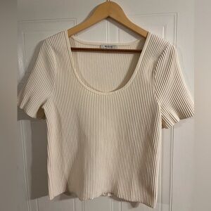 Madewell Ottoman crop ribbed sweater tee